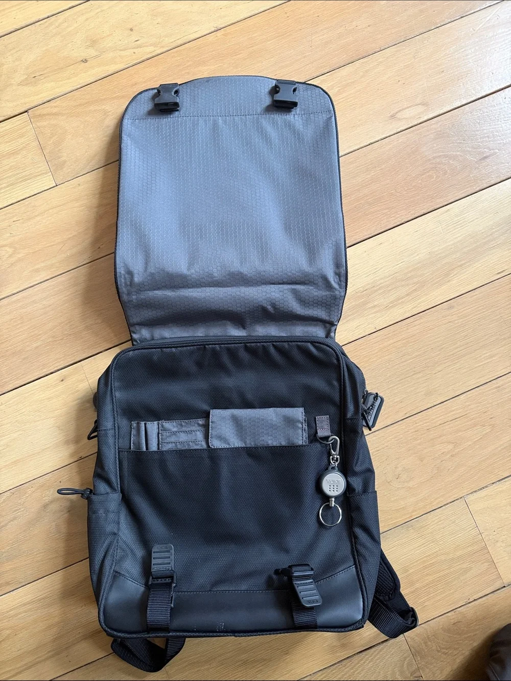Tumi Black Men's Backpack with Padded Front Panel